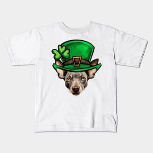 Funny St Patricks Day Hairless Terrier Kids T-Shirt